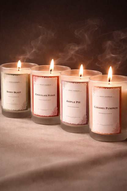 Set of 4 Scented Frosted Glass Soy  Candles