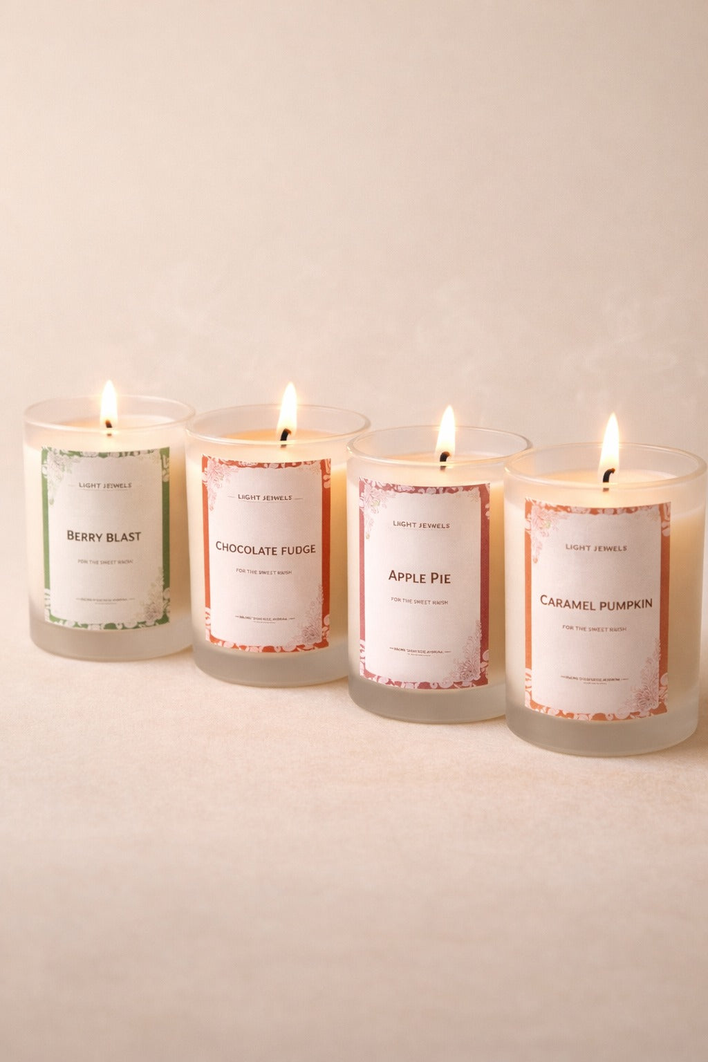 Set of 4 Scented Frosted Glass Soy  Candles