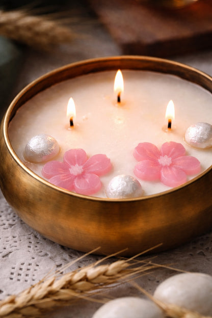Rose Scented Floral Urli Candle