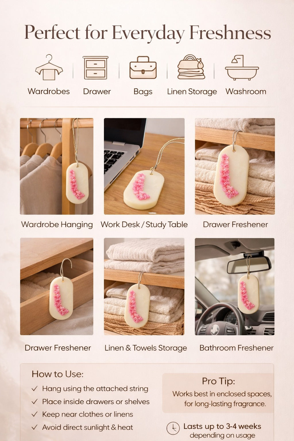Wax Wardrobe Fragrance Bar in Fasli Rose Aroma