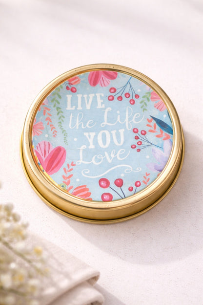 Live the Life you Love-Jasmine Scented Travel Tin Candle