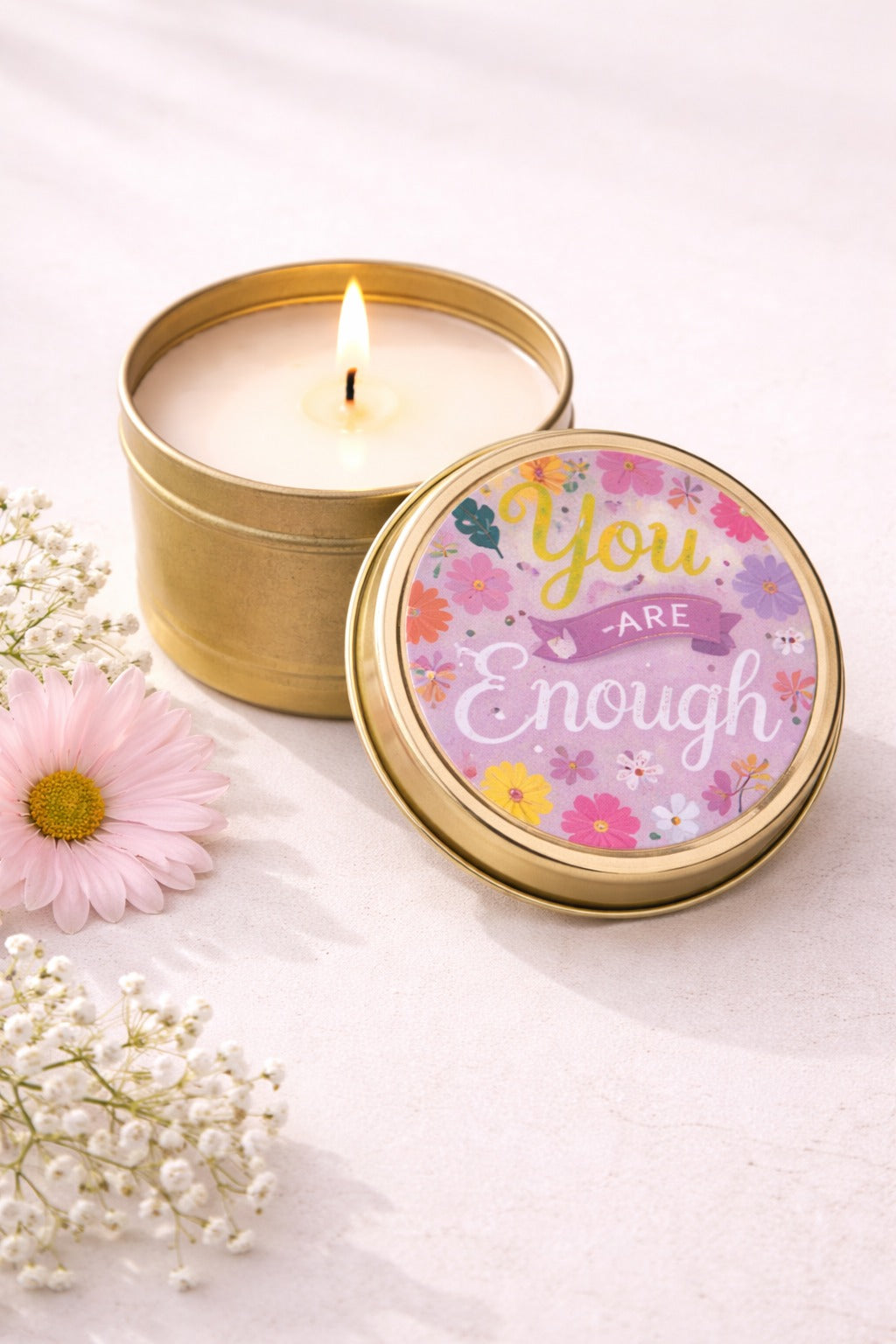 You are Enough-Lavender Scented Travel Tin Candle