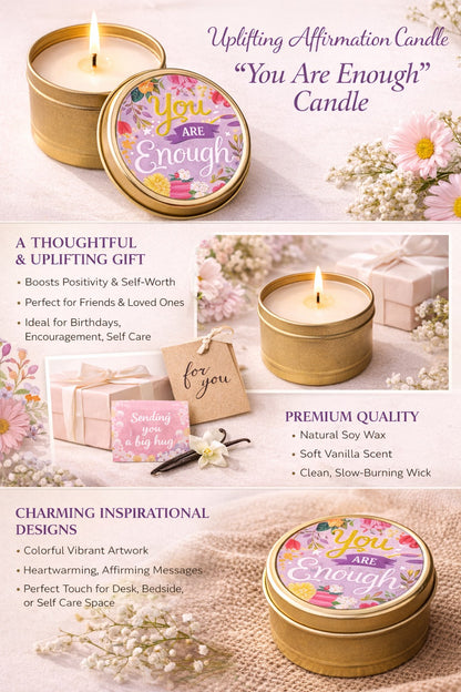 You are Enough-Lavender Scented Travel Tin Candle