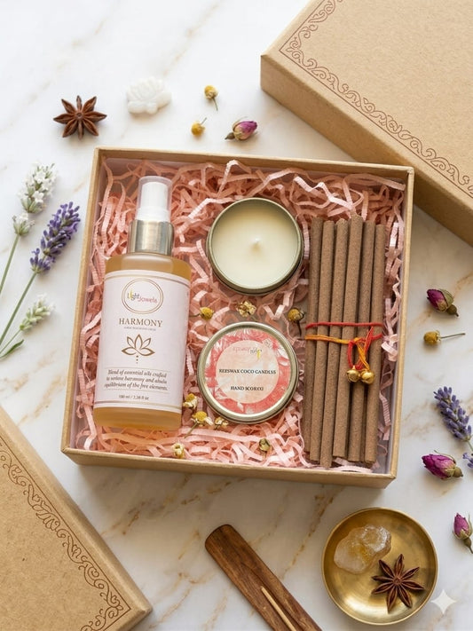 Artisanal Home Fragrance Box-Room Spray,Bambooless Incense & Camphor Fragrance Tin Candles