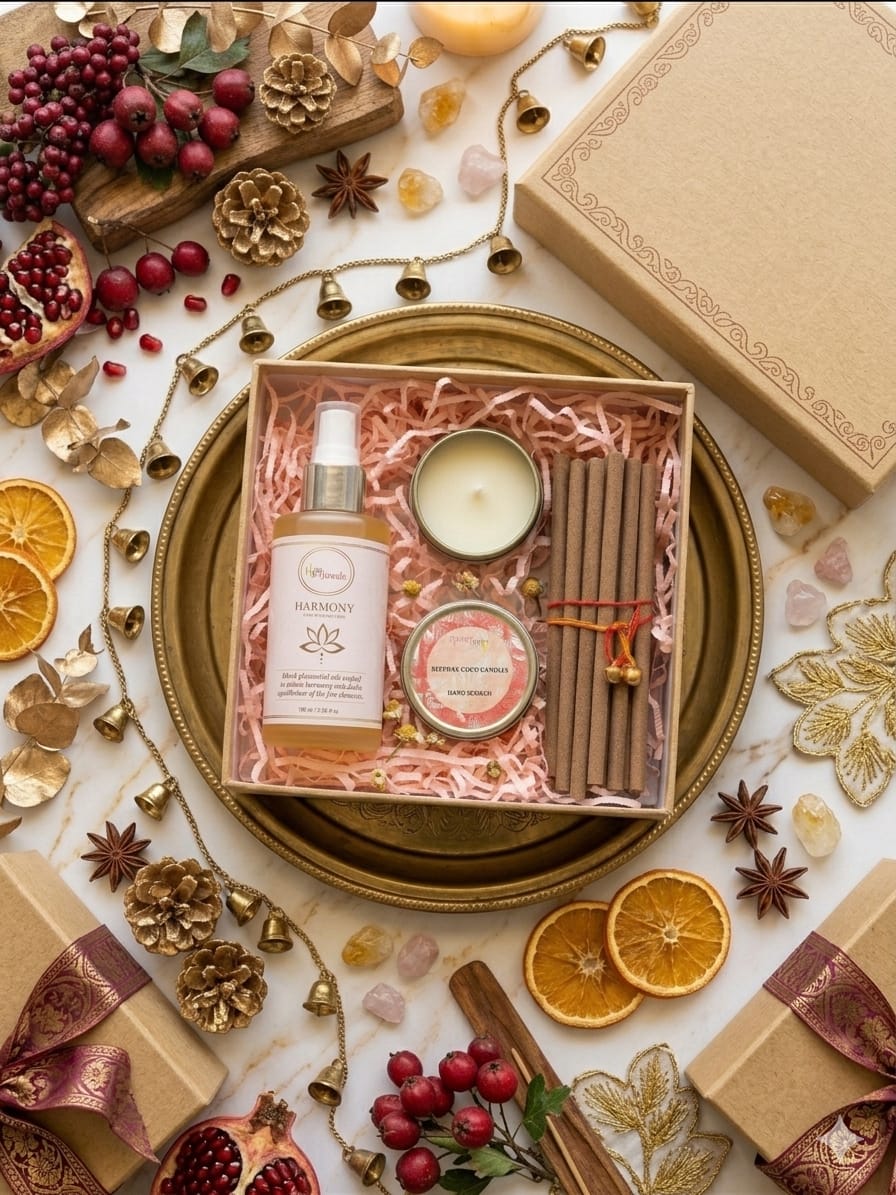 Artisanal Home Fragrance Box-Room Spray,Bambooless Incense & Camphor Fragrance Tin Candles