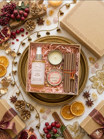 Artisanal Home Fragrance Box-Room Spray,Bambooless Incense & Camphor Fragrance Tin Candles