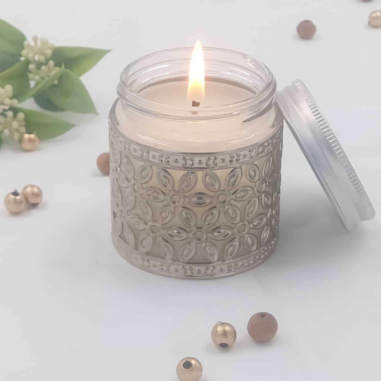 Silver Filigree Candle Votive Box