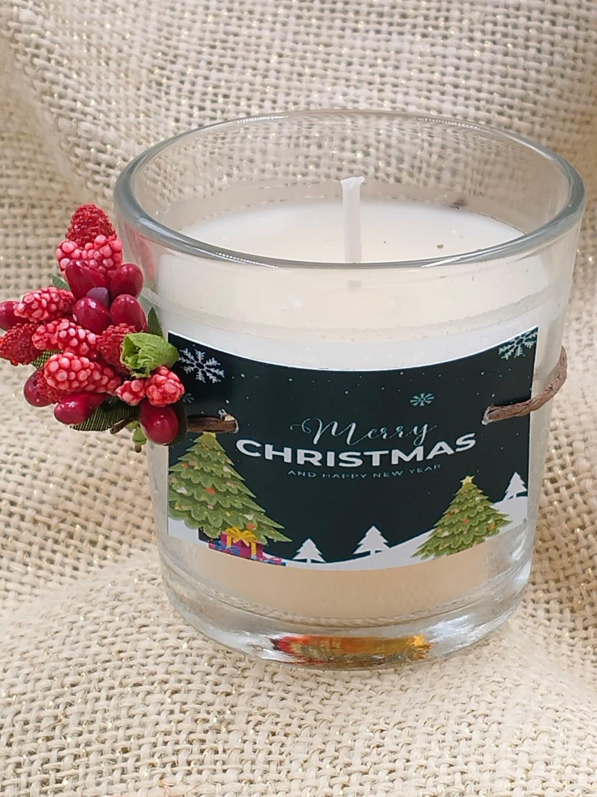 Set of 2 Scented Christmas Glass Votive Candles