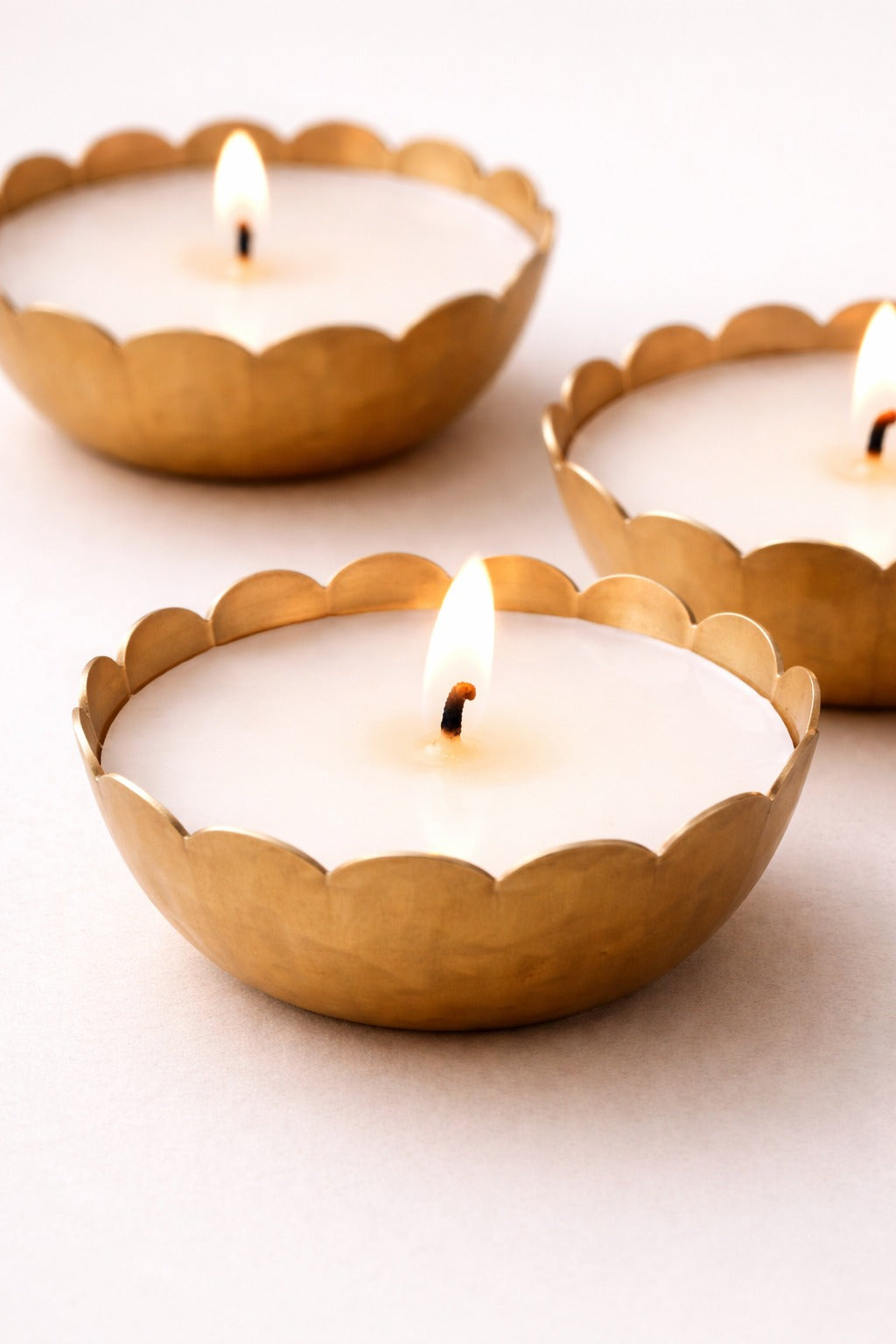 Set of 3 Metallic Bowl Scented Candles