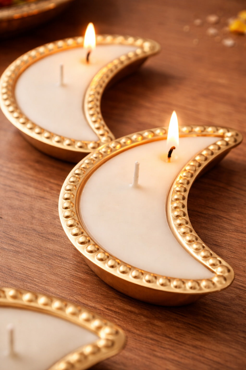 Set of 4 Scented Metal Moon Candles