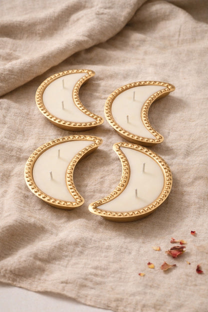 Set of 4 Scented Metal Moon Candles