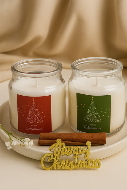 Set of 2 Scented Christmas Jar Candles