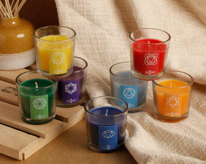 7 Chakra Glass Candles