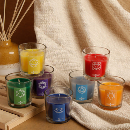 7 Chakra Glass Candles