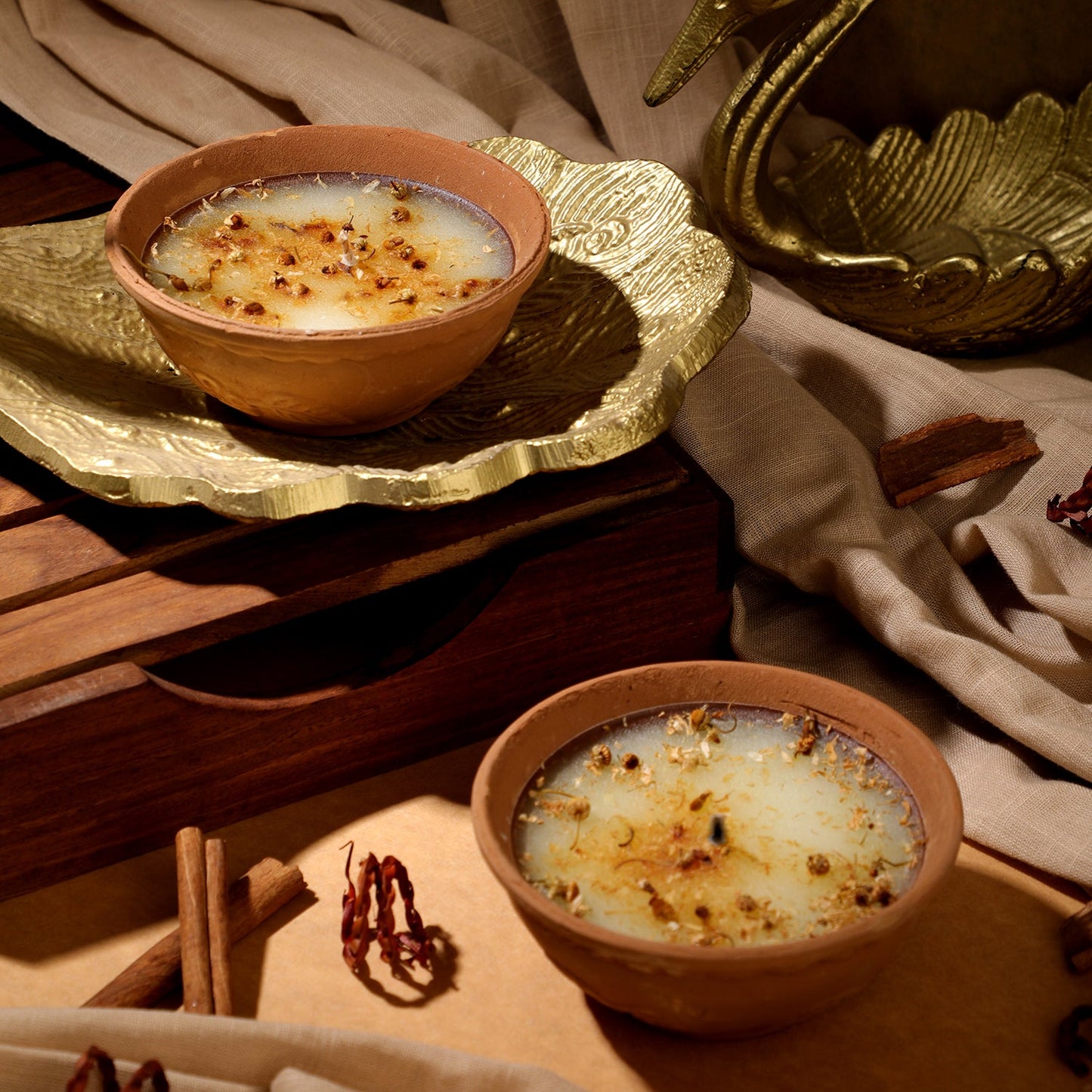 4 Lemongrass Terracotta Diyas