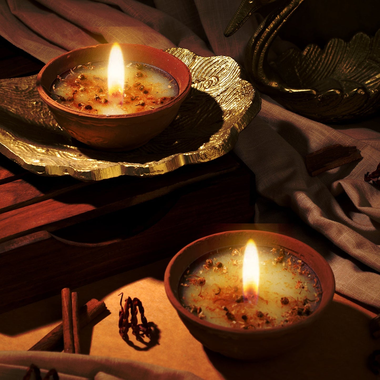 4 Lemongrass Terracotta Diyas