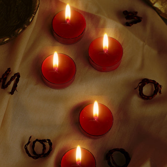 10 Red Fragrant Acrylic T Lites