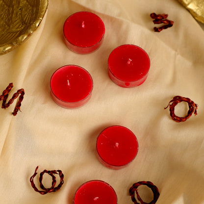 10 Red Fragrant Acrylic T Lites