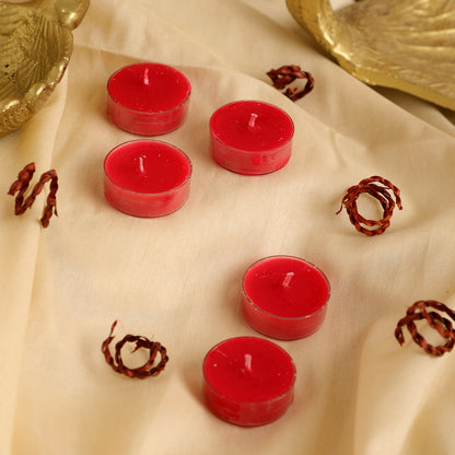 10 Red Fragrant Acrylic T Lites