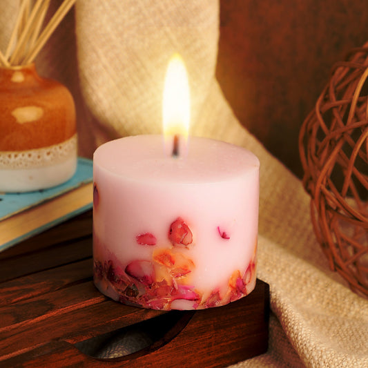 Garden Rose Pillar Candle