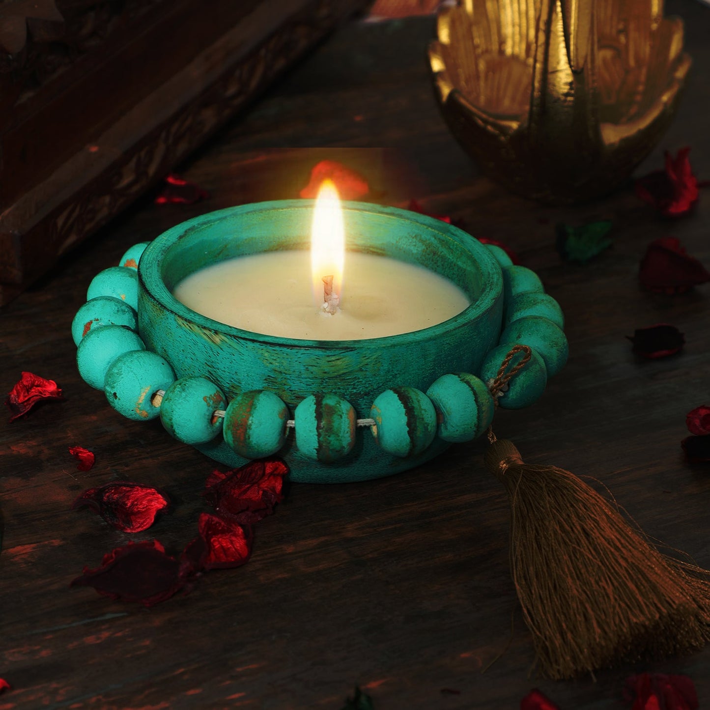 Jasmine Wooden Bowl Candle