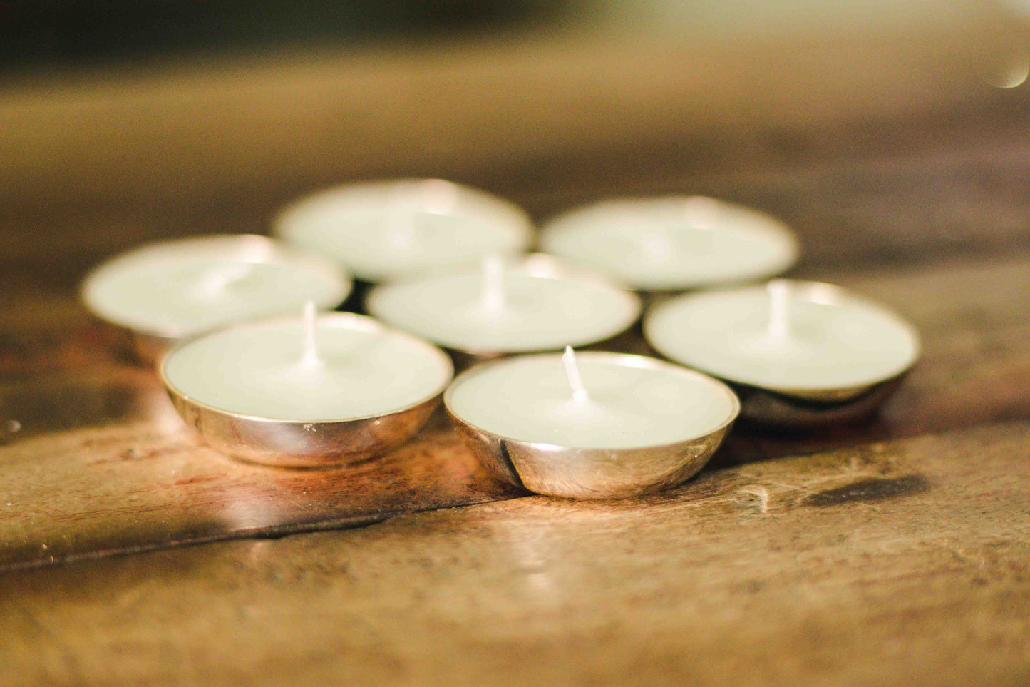 7 Silver Plated Metal Diyas